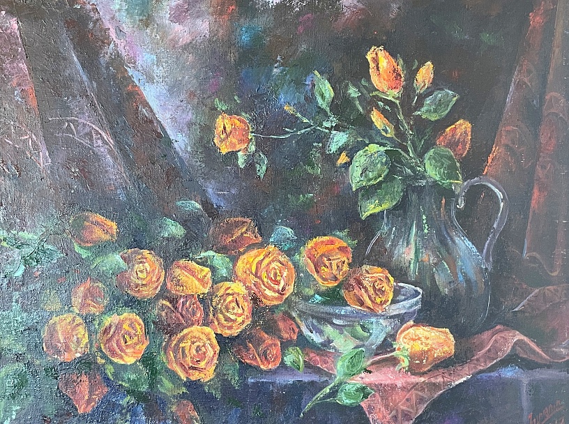"Желтые розы" 50/70, х.м.